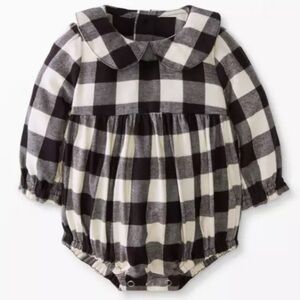 Hanna Andersson NWOT Buffalo Plaid Flannel Romper Top Onesie 12-18 Months Infant